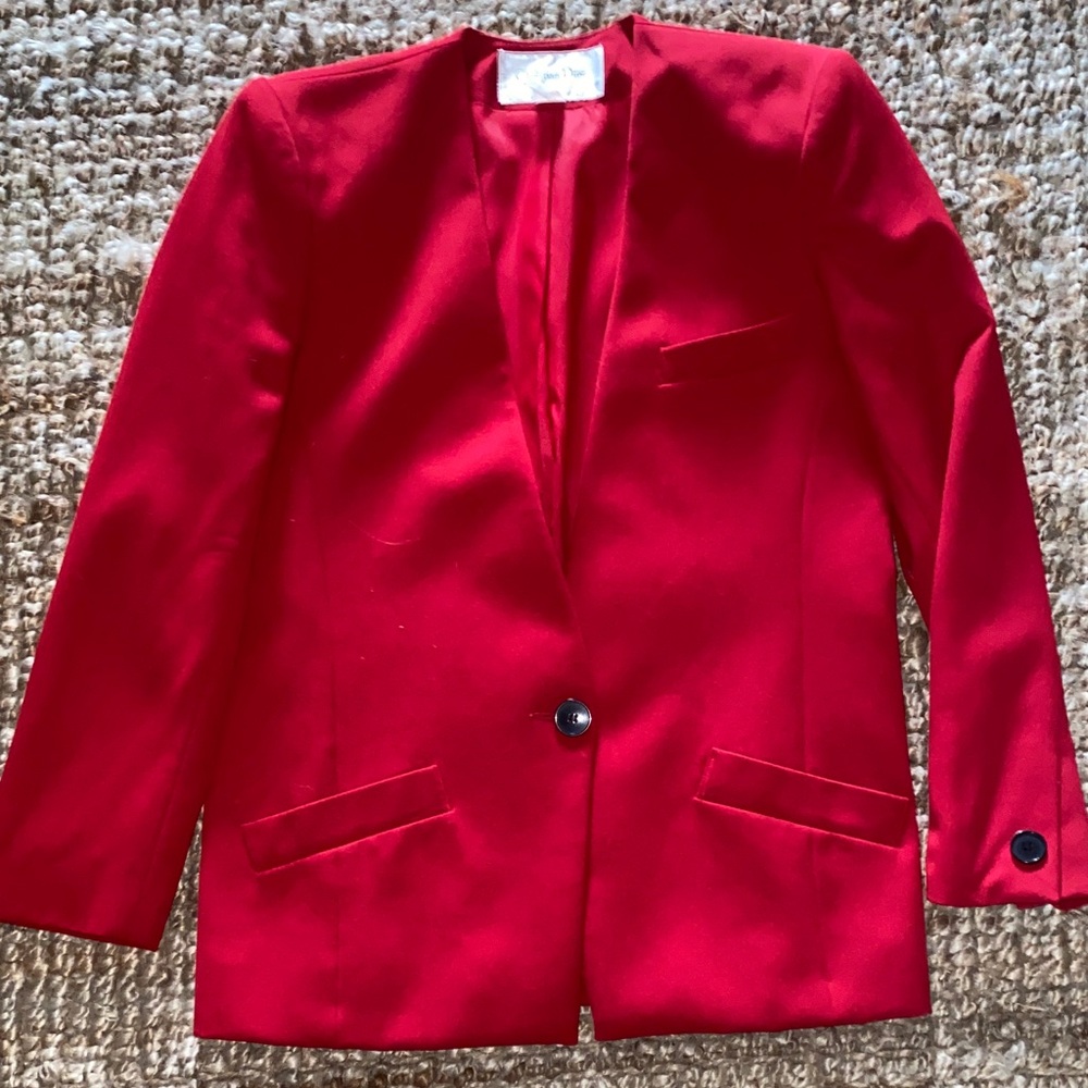 Dior Women's Vibrant Red Single-Button Blazer